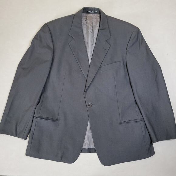 HUGO BOSS Other - VTG Hugo Boss Sport Coat Jacket Blazer Mens 43R One Button USA Made Wool Gray